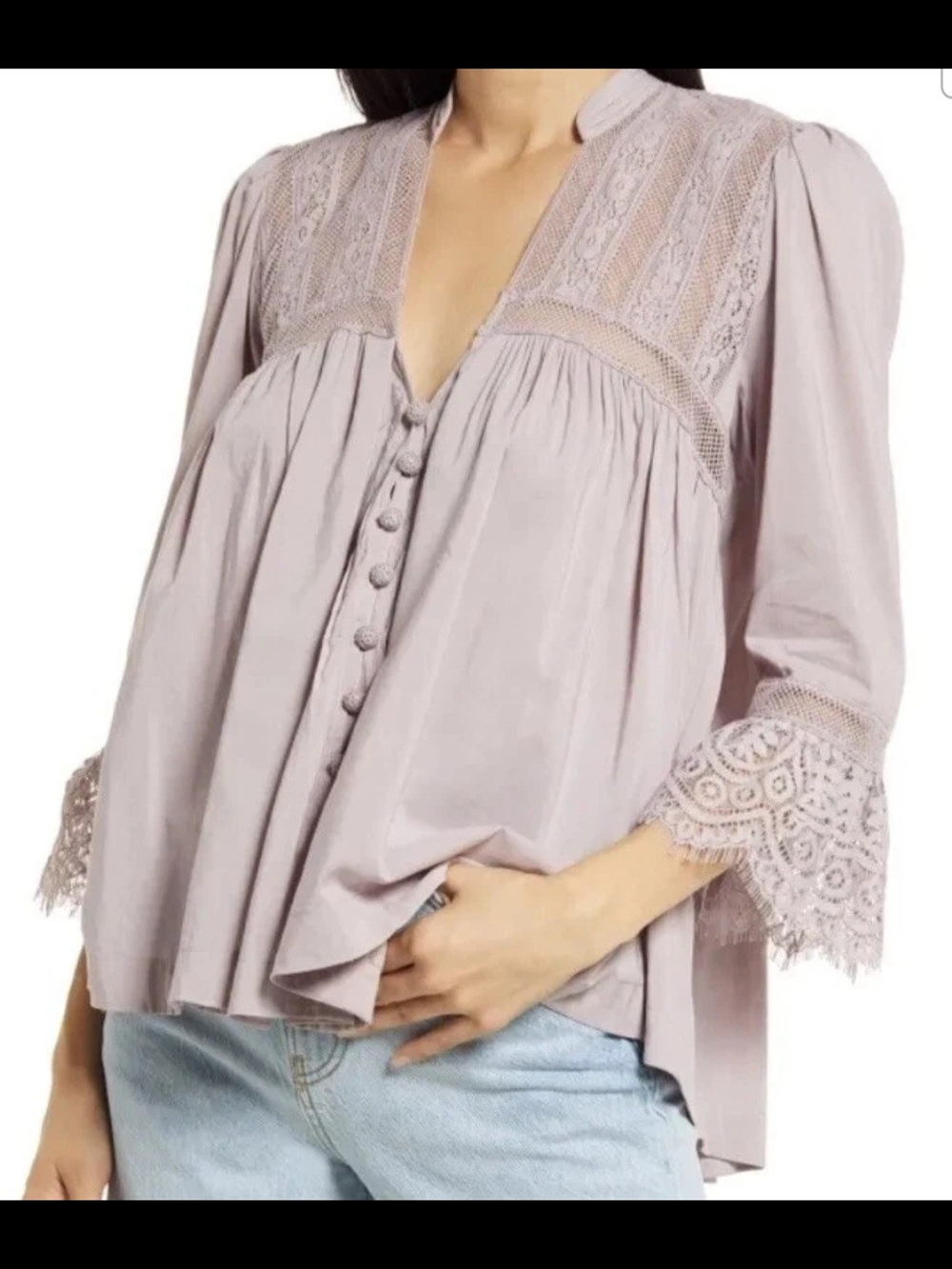 NWT Free People Esme Button-Up Top Size M